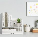 YGYQZ Small Bookshelf for Desktop Storage, Mini Cute Office Desk Shelves White Versatility Organizers for Women, Kids - Image 3
